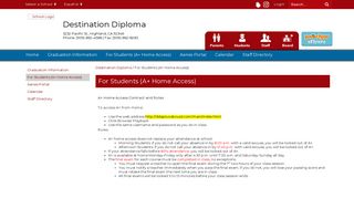For Students (A+ Home Access) - Destination Diploma