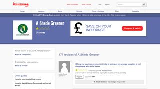 A Shade Greener Complaints, Reviews and Comparison
