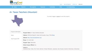 A+ Texas Teachers (Houston) | LangCred