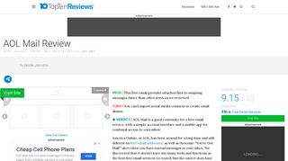 AOL Mail Review - Pros, Cons and Verdict - Top Ten Reviews
