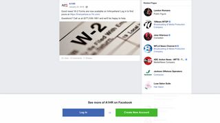 A1HR - Good news! W-2 Forms are now available on... | Facebook
