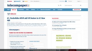 A1, Rocketbike ARVR add VR feature to A1 Now app - Telecompaper