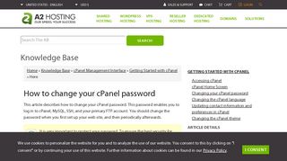 How to change your cPanel password - A2 Hosting