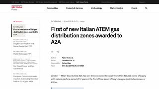 First of new Italian ATEM gas distribution zones awarded to A2A | S&P ...