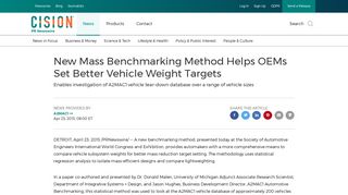 New Mass Benchmarking Method Helps OEMs Set Better Vehicle ...