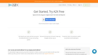 Sign up to A2X - Get started with automated and accurate accounting