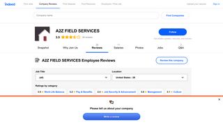 Working at A2Z FIELD SERVICES: Employee Reviews | Indeed.com