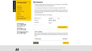 AA Driving School: Existing pupils - My lessons - The AA