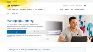 Manage your policy | AA Insurance