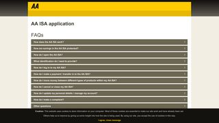 FAQs - AA ISA Application