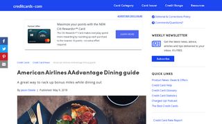 American Airlines AAdvantage Dining guide - CreditCards.com