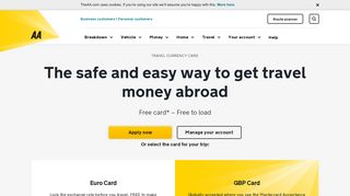 Travel currency card - manage your money abroad | AA