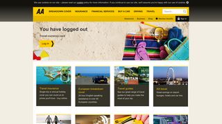 AA Travel Currency Card - Logged out