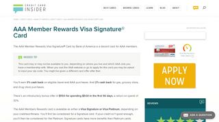 AAA Member Rewards Visa Signature® Card - Credit Card Insider