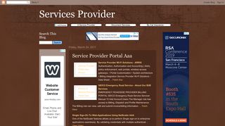 Services Provider: Service Provider Portal Aaa