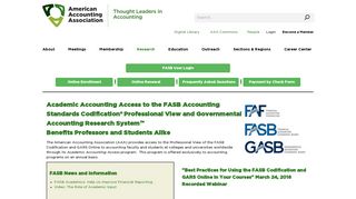 FASB & GARS (Academic Accounting Access)