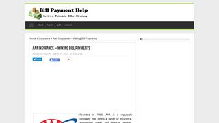 Www.AAA4Insurance.com - Registration & Bill Payment help