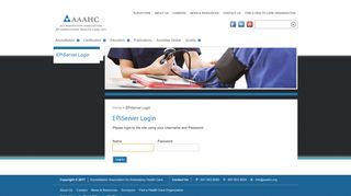 EPiServer Login - AAAHC.com