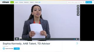 Sophia Kennedy, AAB Talent, TD Advisor on Vimeo