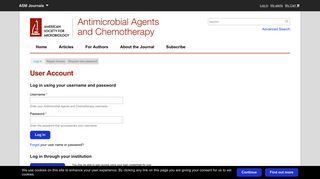 User Account | Antimicrobial Agents and Chemotherapy