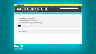 Login / Create An Account | AACC Bookstore