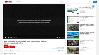 How to Configure IE to Access the AACC Contact Center Manager ...