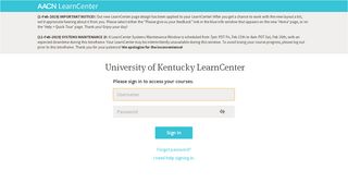 Login for {0} University of Kentucky LearnCenter - Login for AACN ...