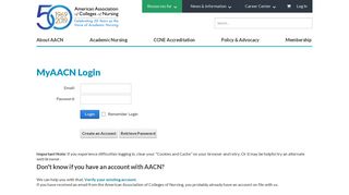 American Association of Colleges of Nursing (AACN) > Login