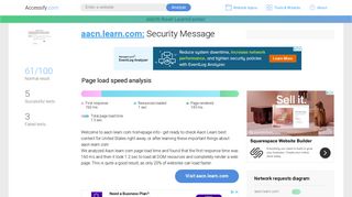 Access aacn.learn.com. Security Message