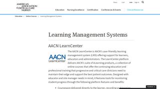 Learning Management Systems - AACN