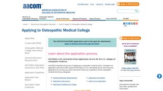 How To Apply To Osteopathic Medical College - AACOM