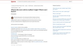 What is the user code in Aadhar's login? Where can I find it? - Quora