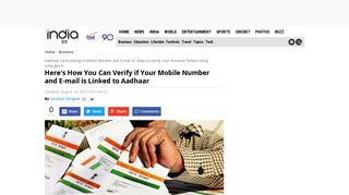 Aadhaar Card Linking to Mobile Number and E-mail ID: Steps to ...