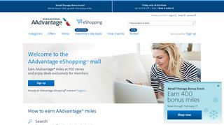 American Airlines AAdvantage eShopping: Shop Online & Earn Miles