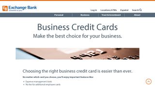 Business Credit Cards – Exchange Bank