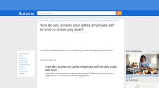 How do you access your aafes employee self service to check pay ...