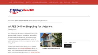 AAFES Online Shopping for Veterans - Military Benefits