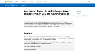 You cannot log on to an Exchange Server computer when you are ...