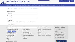 Airport Safety User Login | AIRPORTS AUTHORITY OF INDIA