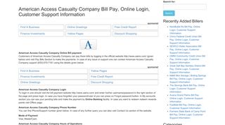 American Access Casualty Company Bill Pay, Online Login, Customer ...