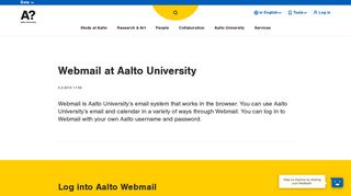 Webmail at Aalto University | Aalto University