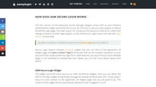 How does AAM Secure Login works - AAM Plugin