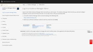 Log In to Audience Manager Admin - AAM Admin