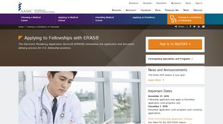 Applying to Fellowships with ERAS® - AAMC for Students, Applicants ...