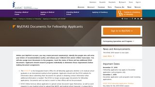 MyERAS Documents for Fellowship Applicants - AAMC Students