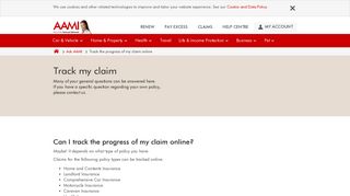 Track the progress of my claim | FAQs | AAMI