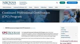 Continued Certification (CPC) | NBCRNA