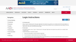 Login Instructions - AAOS