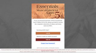 AAOS Essentials of Musculoskeletal Care 5 - Login