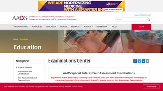 Examinations Center - AAOS